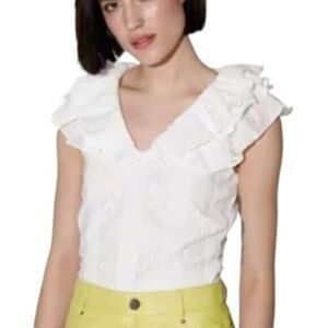 Walter Baker ruffle lace Hadlee blouse XS